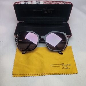 Luxe By Jonathan Cate Made In Italy Retro Glamour Sunglasses Pink Tint Lenses